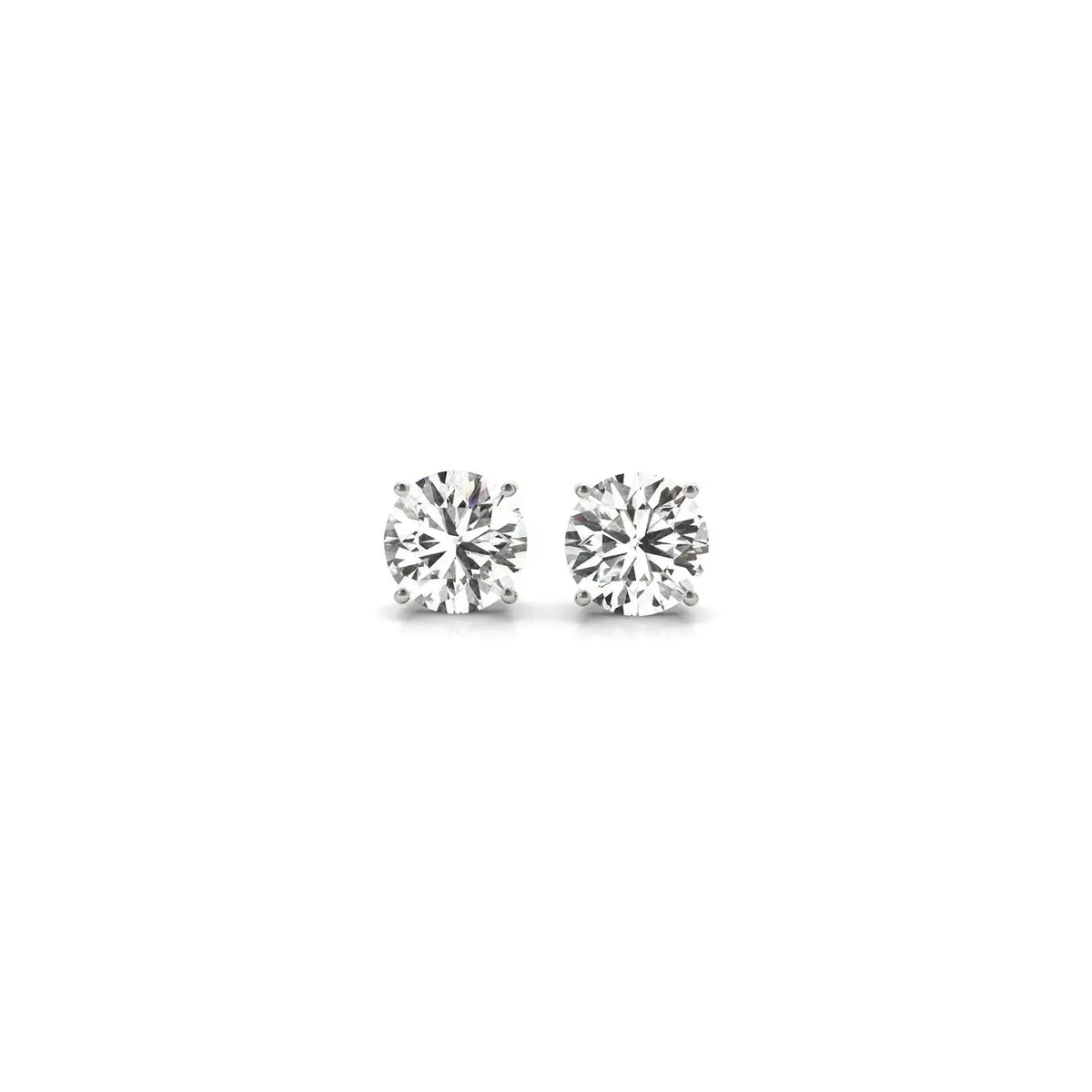 1 Cttw Certified Igi Lab Grown Round Diamond Stud Earrings 14K White Gold (G/Vs2) 1
