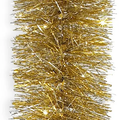 15' Super Plush Golden Silver Tinsel Christmas Garland 1