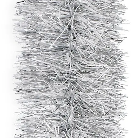 15' Super Plush Silver White Tinsel Christmas Garland 1