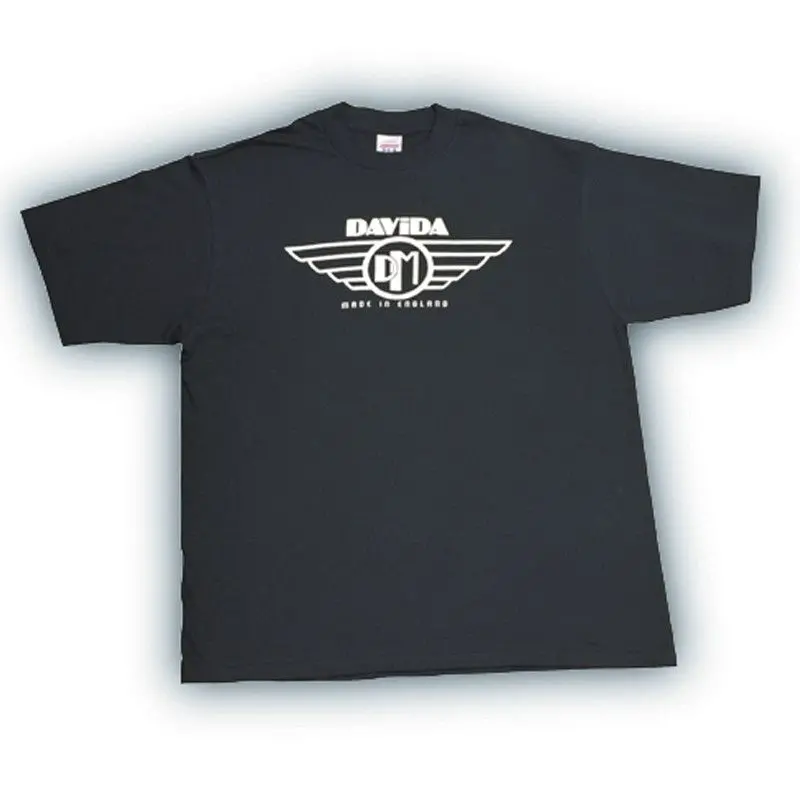 Davida T-Shirts  - Black With White Davida Wing Logo 1