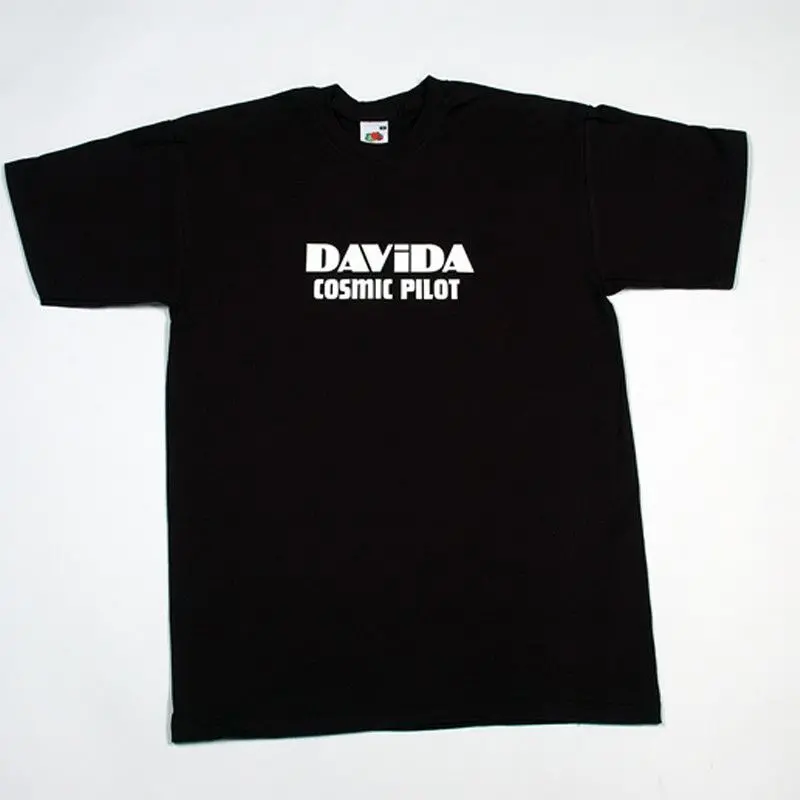 Davida T-Shirts  - Black With White Davida Cosmic Pilot Logo 1