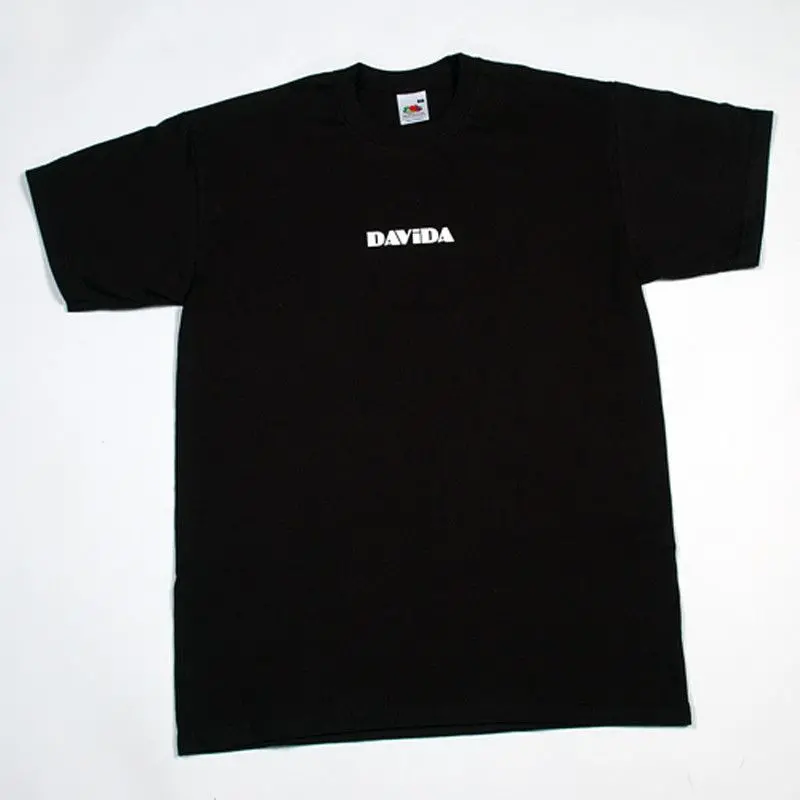 Davida T-Shirts  - Black With White Davida Typestyle Logo 1