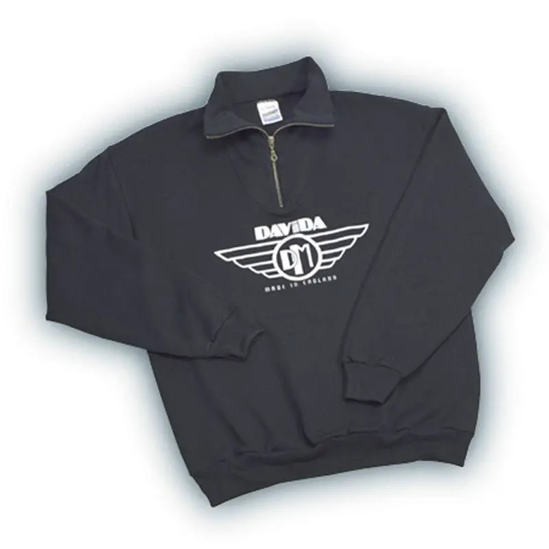 Davida Sweatshirts - Black With White Davida Wing Logo 1