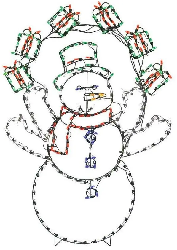 60" Juggling Snowman Animotion Outdoor Led Yard Decoration 2