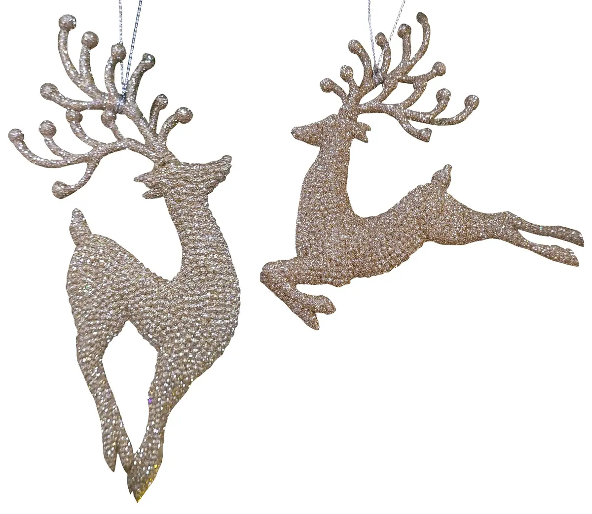 7" Champagne Gold Acrylic Diamond Reindeer Ornament 1