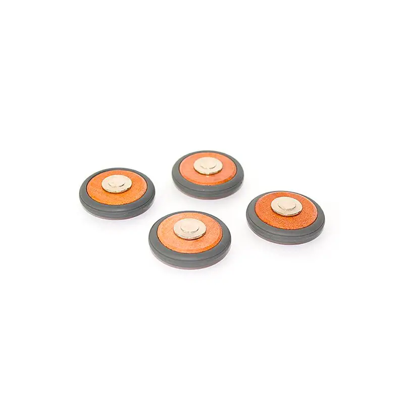 Tegu Magnetic Wooden Wheels  Magnetic Wooden Blocks  4 Pieces 1