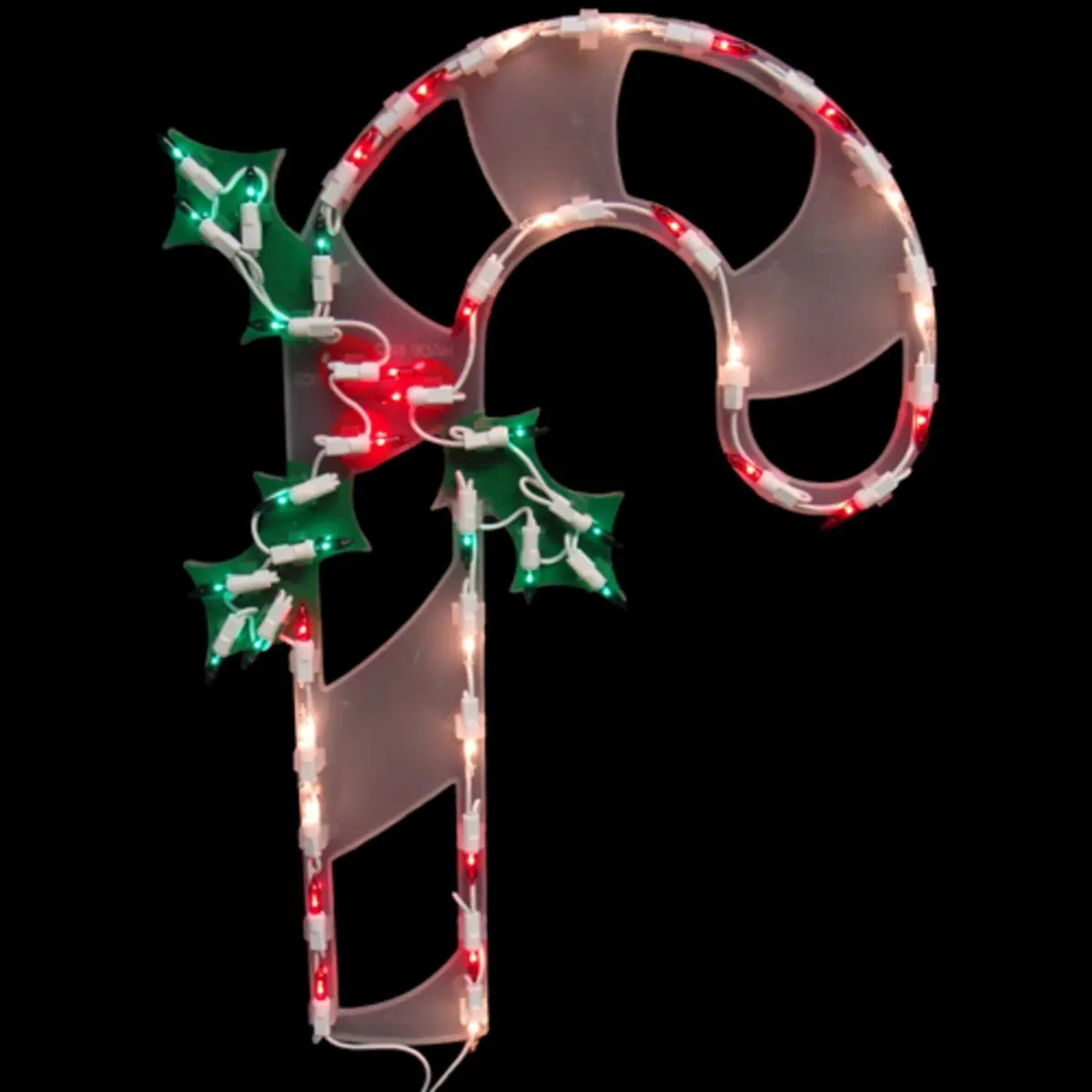 Illuminated Candy Cane Window Silhouette 1