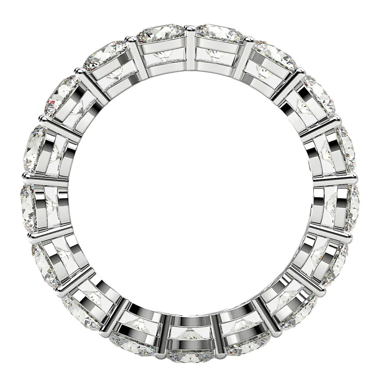 Round Cut Lab Grown Diamond Eternity Ring In 14K White Gold (3 Cttw Fg/Vs2) 3