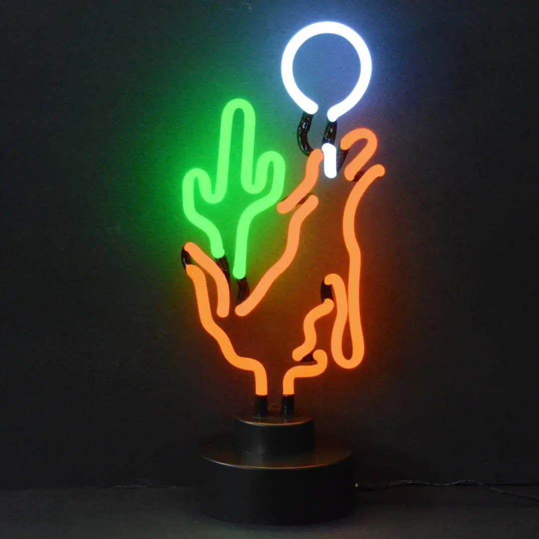 Neonetics Coyote Moon Cactus Neon Sculpture 1