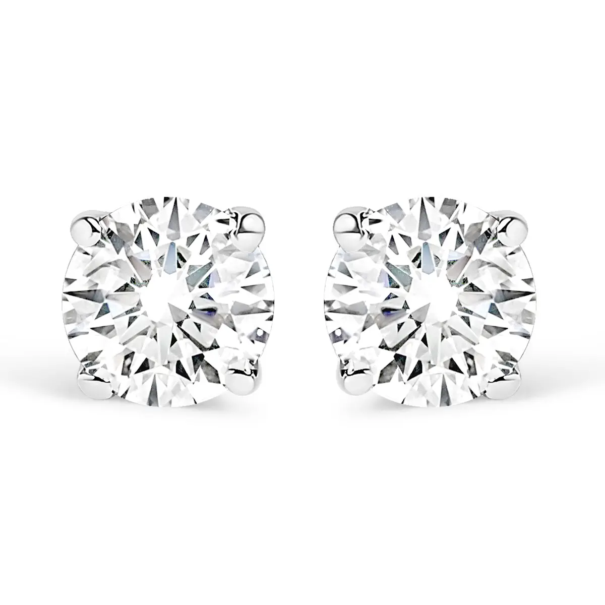 .925 Sterling Silver 1/5 Cttw Round Lab Grown Diamond Classic 4-Prong Solitaire Stud Earrings (F-G Color, Vs1-Vs2 Clarity) 1