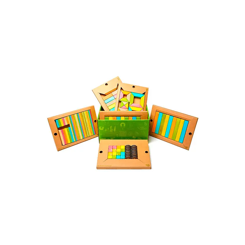 Tegu 130-Piece Classroom Kit Magnetic Wooden Blocks Bulk Pack 2