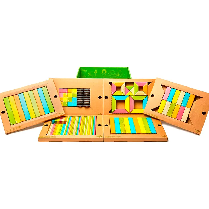 Tegu 130-Piece Classroom Kit  Magnetic Wooden Blocks  Bulk Pack 1