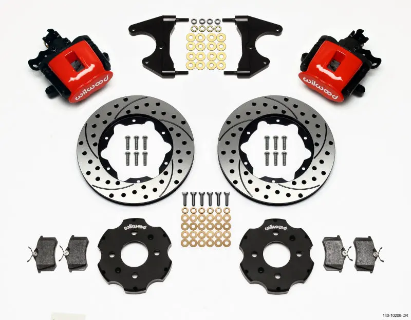 Wilwood Combination Parking Brake Rear Kit — 11-Inch Drilled Rotor, 2.46-Inch Hub Offset, Fits Honda Civic & Integra 1