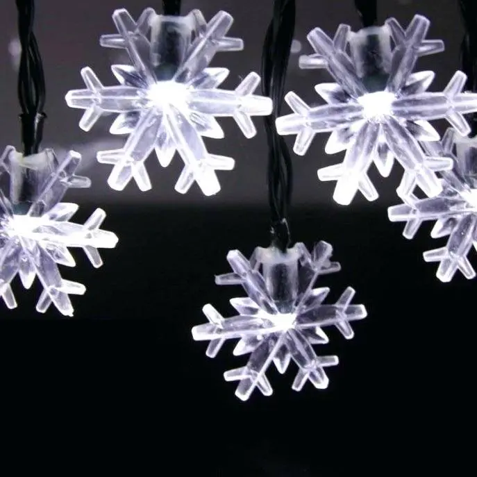 Set Of 25 Pure White Led Snowflake M5 Christmas Lights 1
