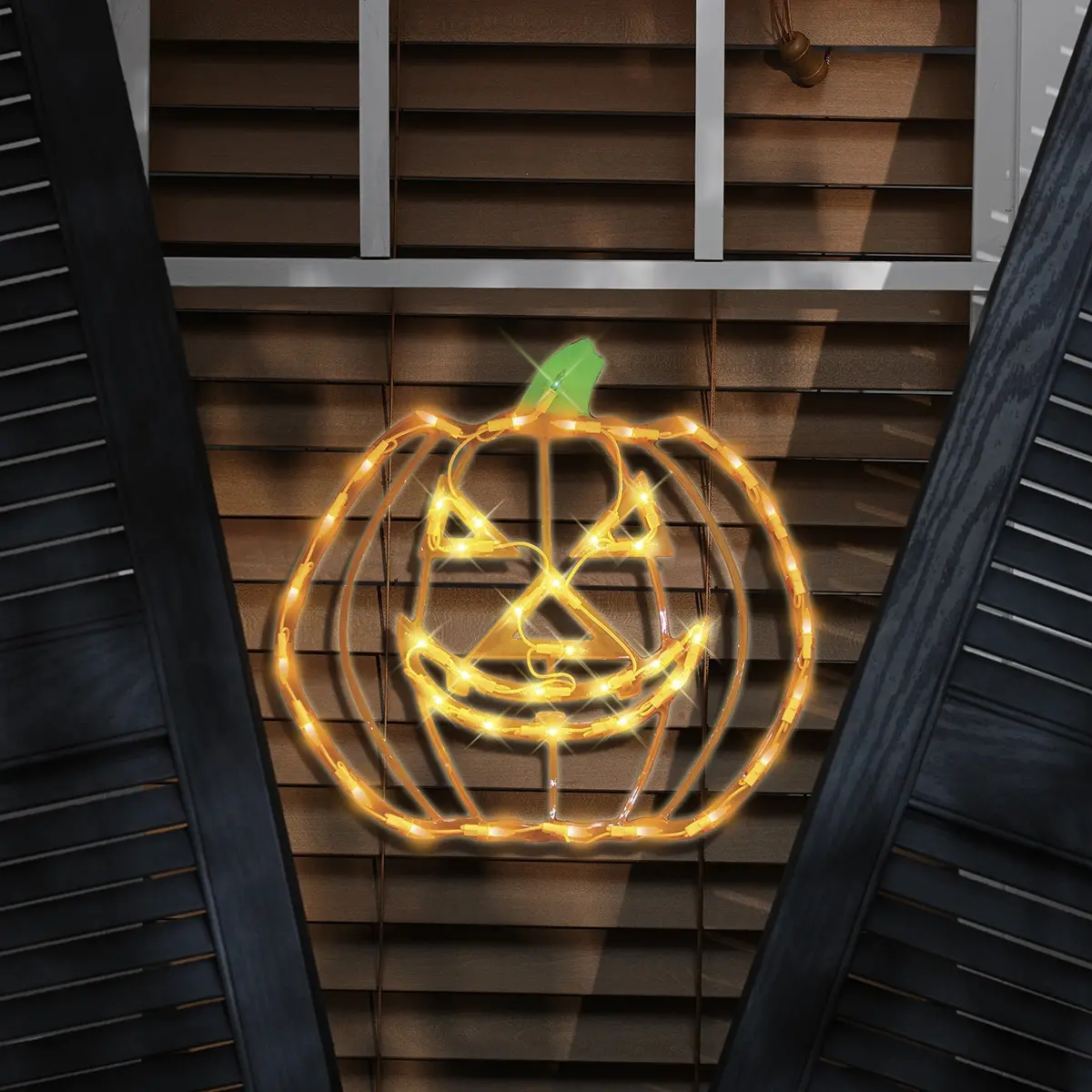 Halloween Lighted Jack-O-Lantern Pumpkin Ornamental Silhouette 1