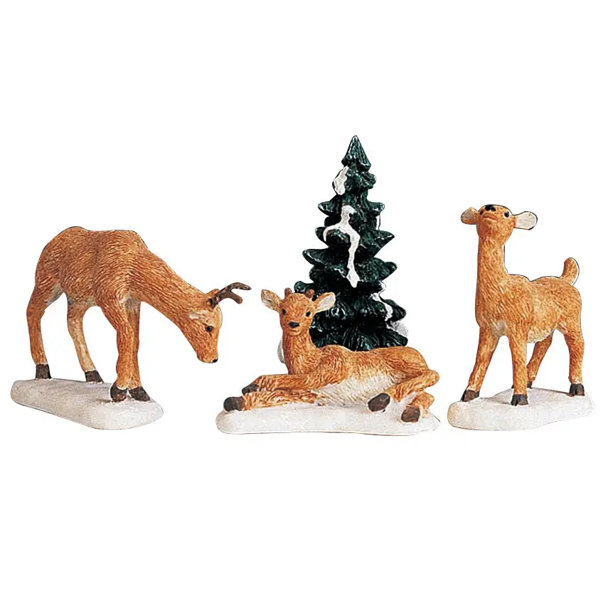 Lemax General Collectible Figurines: Dad And Fawns, Set Of 4 #92299 1