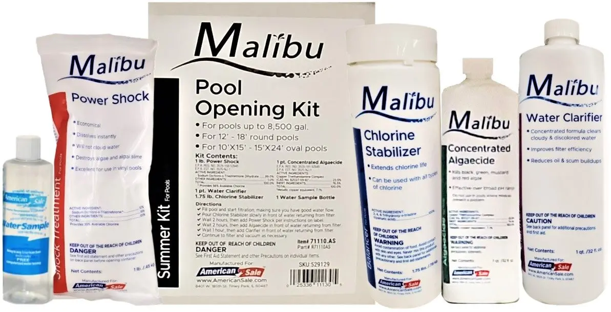 Malibu Small Pool Opening Kit Up To 8,500 Gallons Water 1