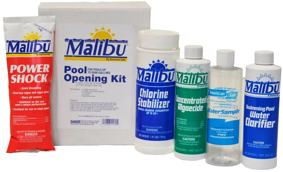 Malibu Small Pool Opening Kit Up To 8,500 Gallons Water 2