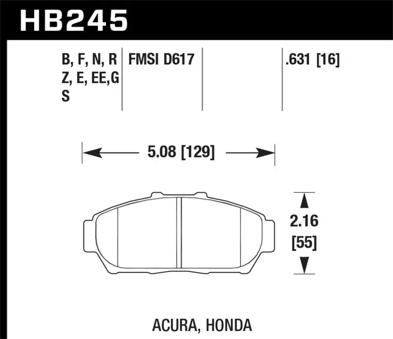 Hawk 94-01 Acura Integra (Excl Type R) Blue 9012 Race Front Brake Pads 2