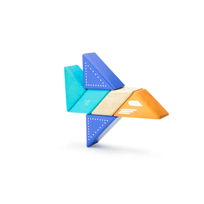 Tegu Travel Pals - Jet Plane  Magnetic Wooden Blocks  6 Pieces 1