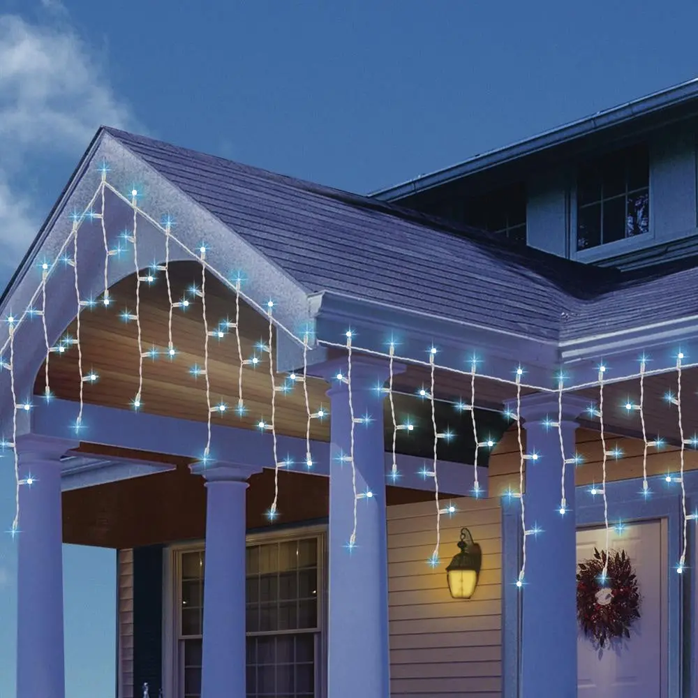 Led Auto Synchronizing Chasing/Color Changing Icicle Lights (Blue/White) 1