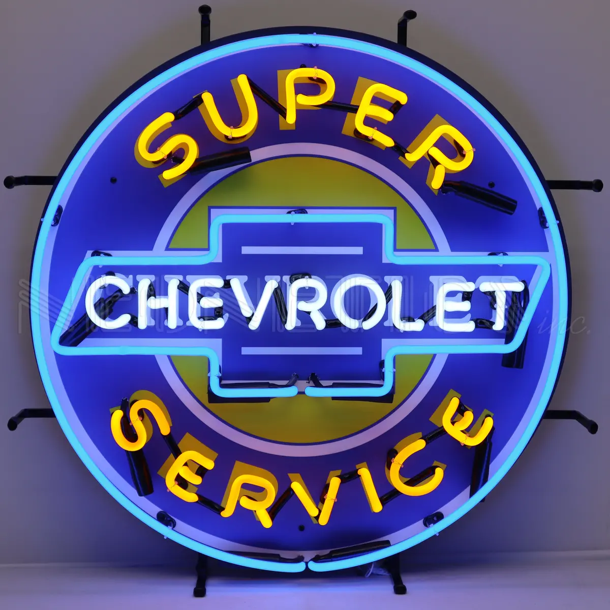 Neonetics Super Chevrolet Service Neon Sign With Backing 1