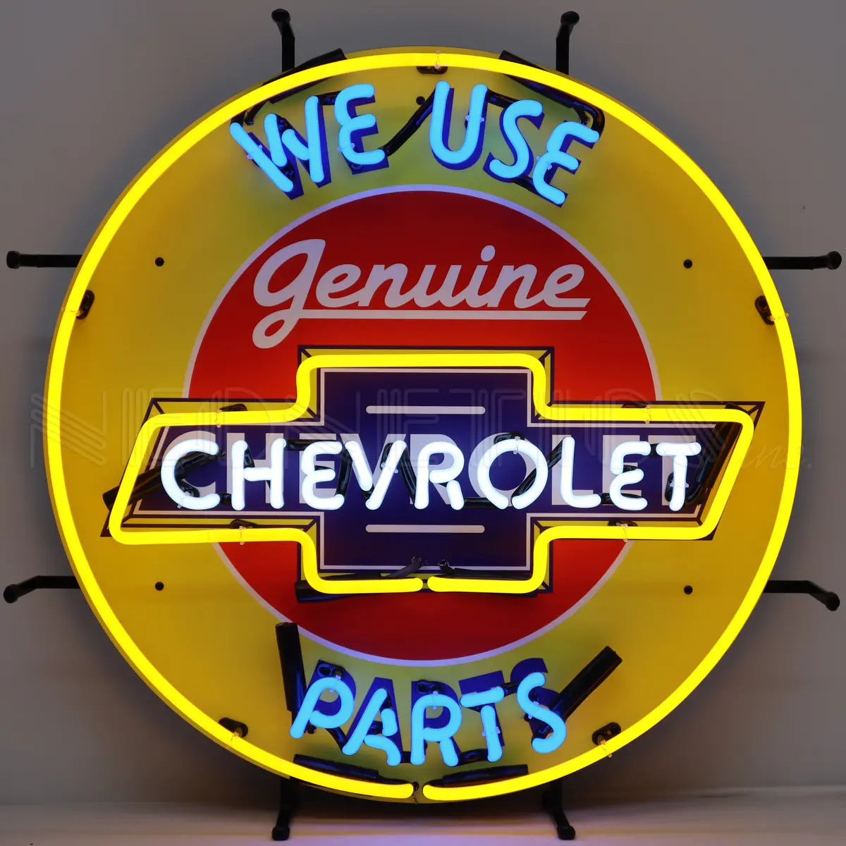 Neonetics Chevy Parts Neon Sign With Backing 1