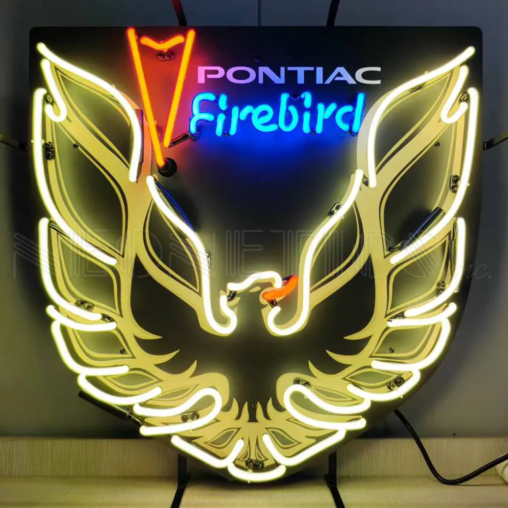 Neonetics Gm Pontiac Firebird Gold Neon Sign With Backing 1