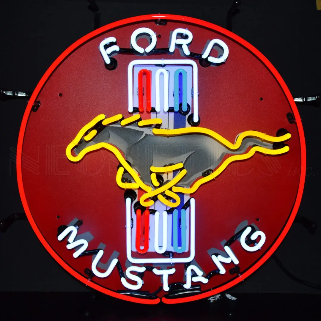 Neonetics Ford Mustang Red Neon Sign With Backing 1