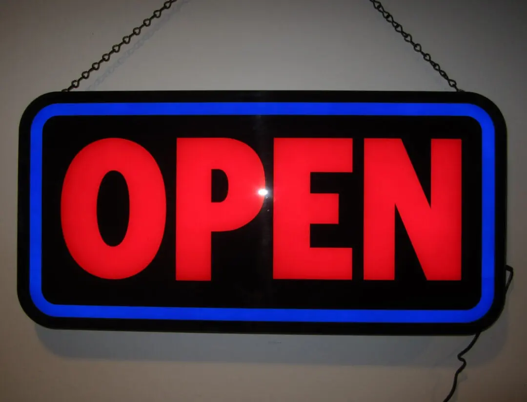 Neonetics Open Bold Rectangle Led Sign 1