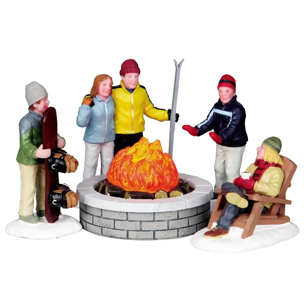 Lemax Vail Village Table Piece: Fire Pit, Set Of 5 #04223 1
