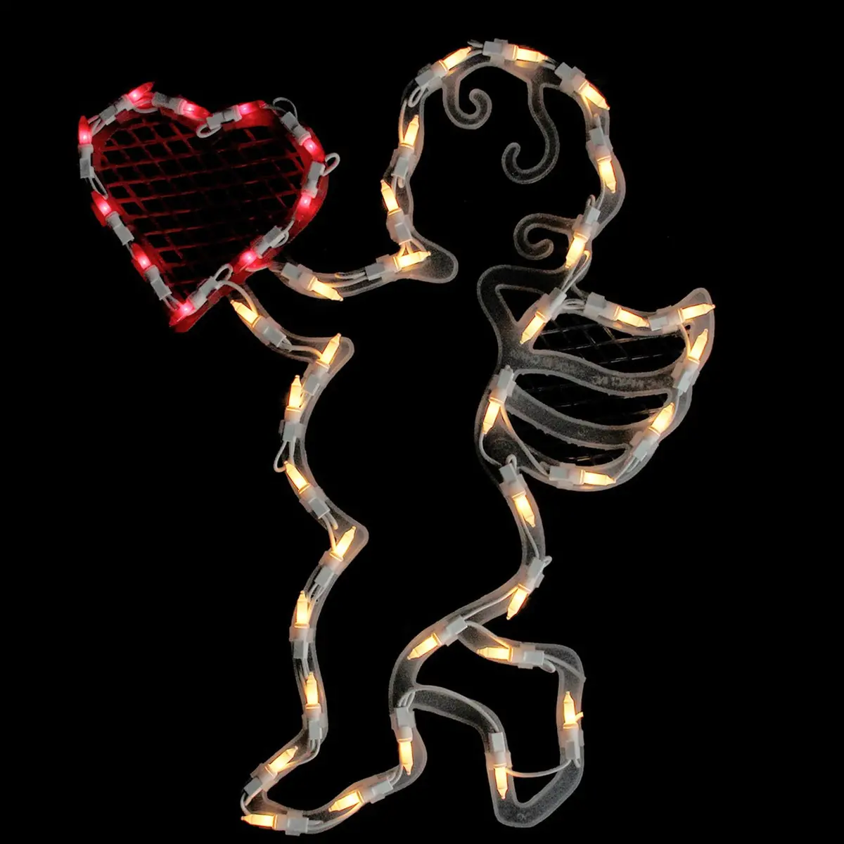 Lighted Valentine's Day Cupid Heart Window Silhouette Decoration 1