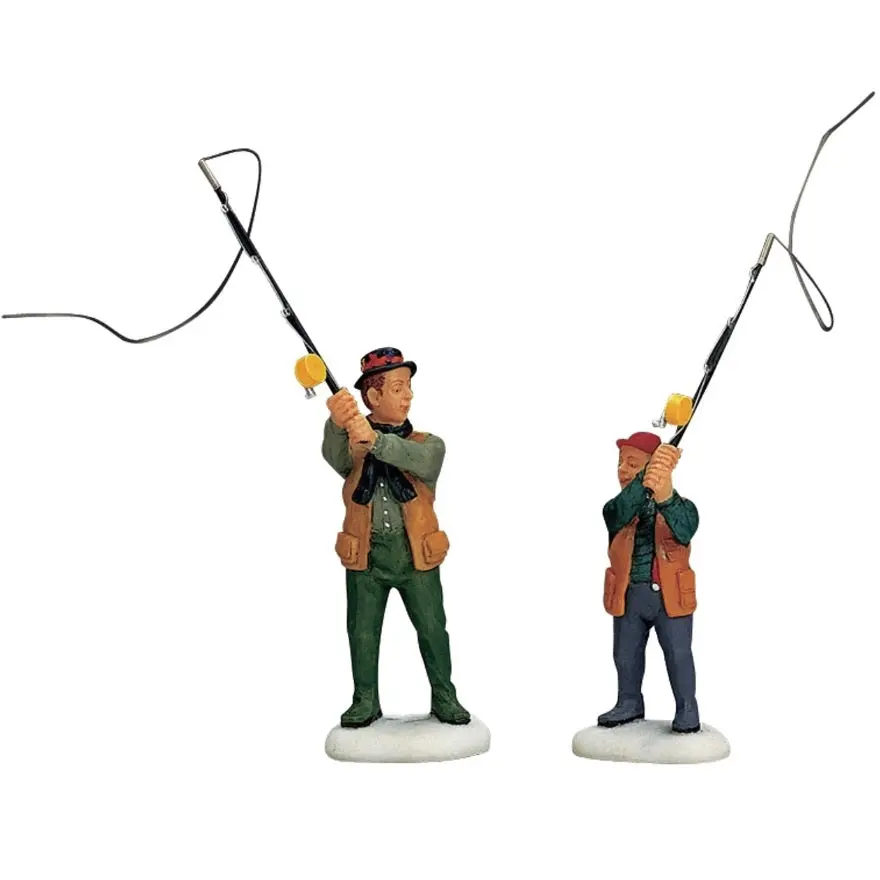 Lemax Plymouth Corners Figurine: Flyfishing With Dad, Set Of 2 #12495 1