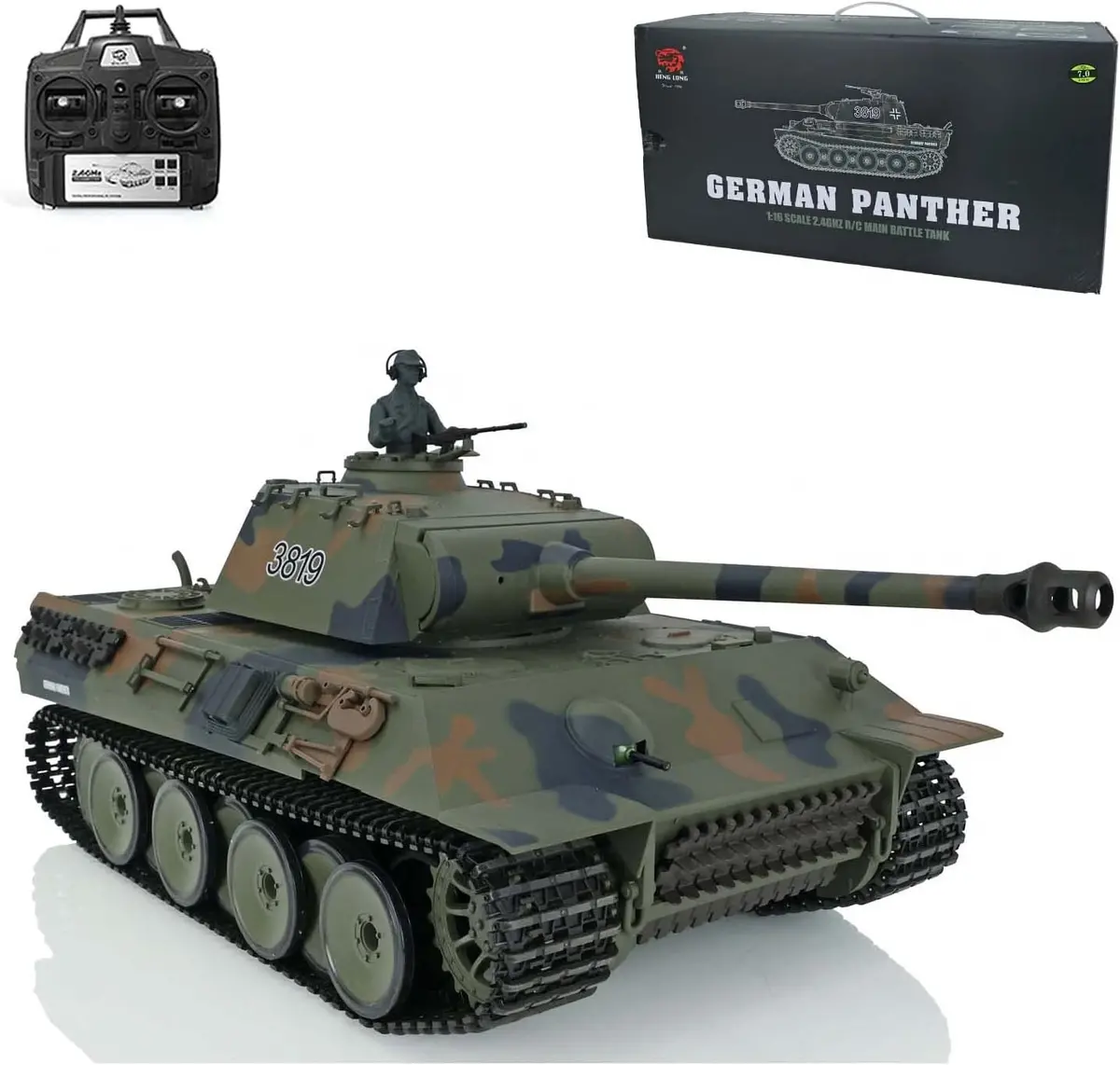 Heng Long® 1/16 Rc Battle Tank Panther V – Upgrade Edition – Metal Gearbox, Infrared Battle & Real Sound Effects 1