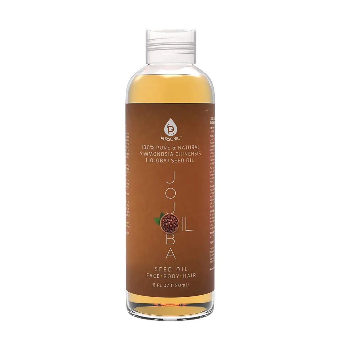 Pursonic 100% Pure & Natural Golden Jojoba Oil 6 Oz 1