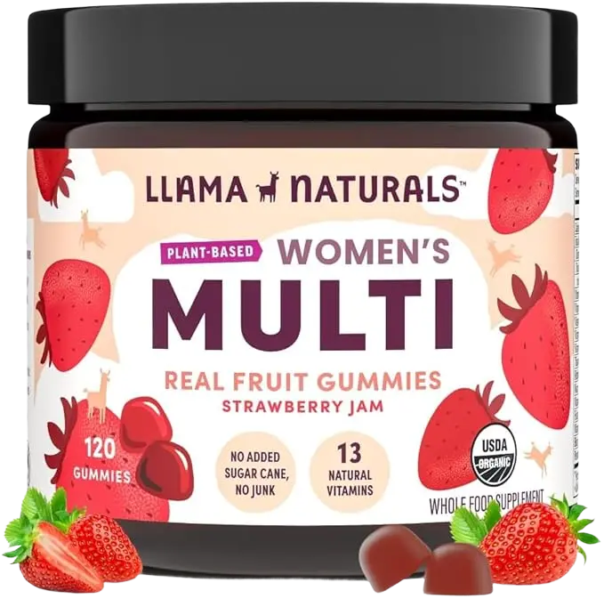 Llama Naturals Womens Multivitamin Gummies, Strawberry (120 Ct) 1