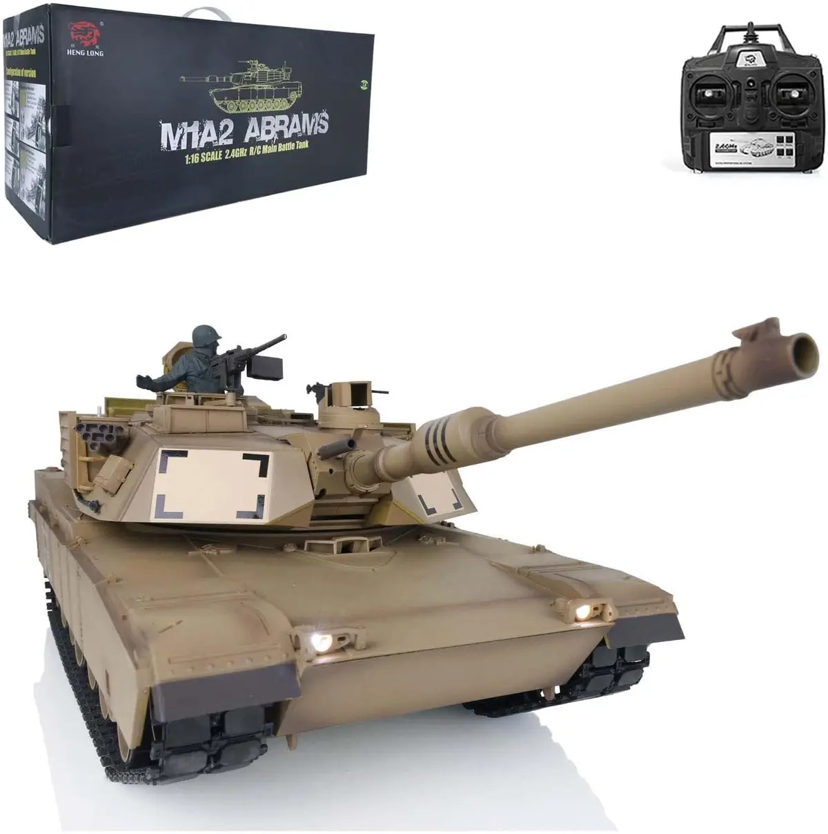 Heng Long® 1/16 Rc Tank U.S.A M1a2 Abrams – Upgrade Edition – Metal Gearbox, Infrared Battle & Real Sound Effects 1