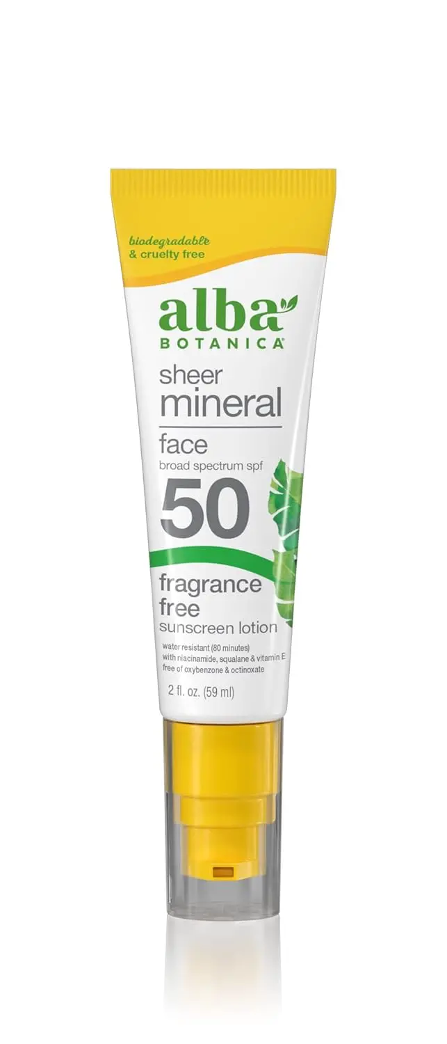 Alba Botanica - Mineral Face Sunscreen Spf50, 2 Fl Oz - Gluten-Free Protection 1