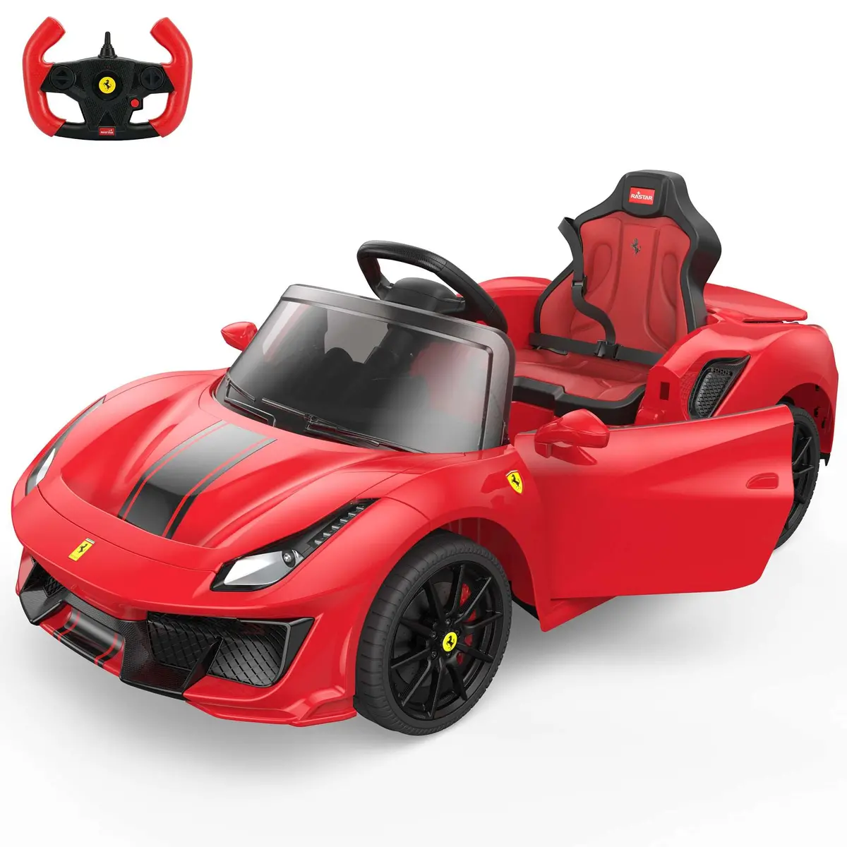 Ferrari 488 Pista Spider With Leather Seat And Remote Control, Licensed 1
