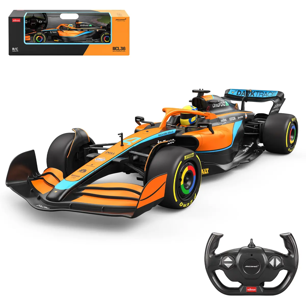 Mclaren F1 Mcl36 Rc Car 1/12 Scale Licensed Remote Control Toy Car, Official F1 Merchandise By Rastar 1