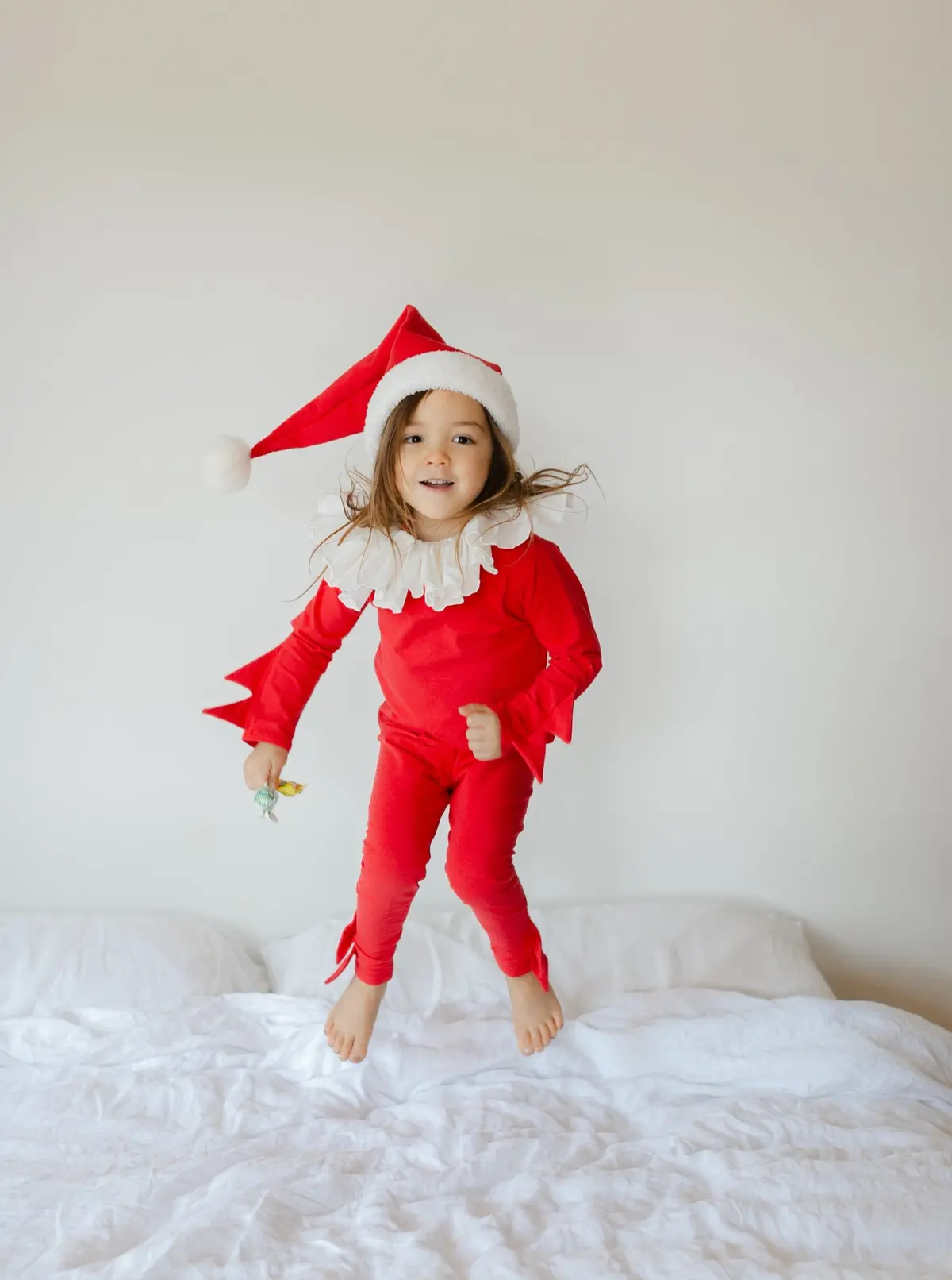 Band Of The Wild Red Holiday Elf Pajama Costume, Santa Costume 1