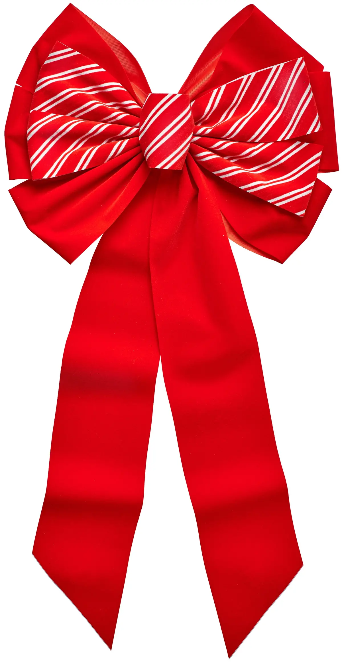 11-Loop Red Velvet Candy Cane Bow 1