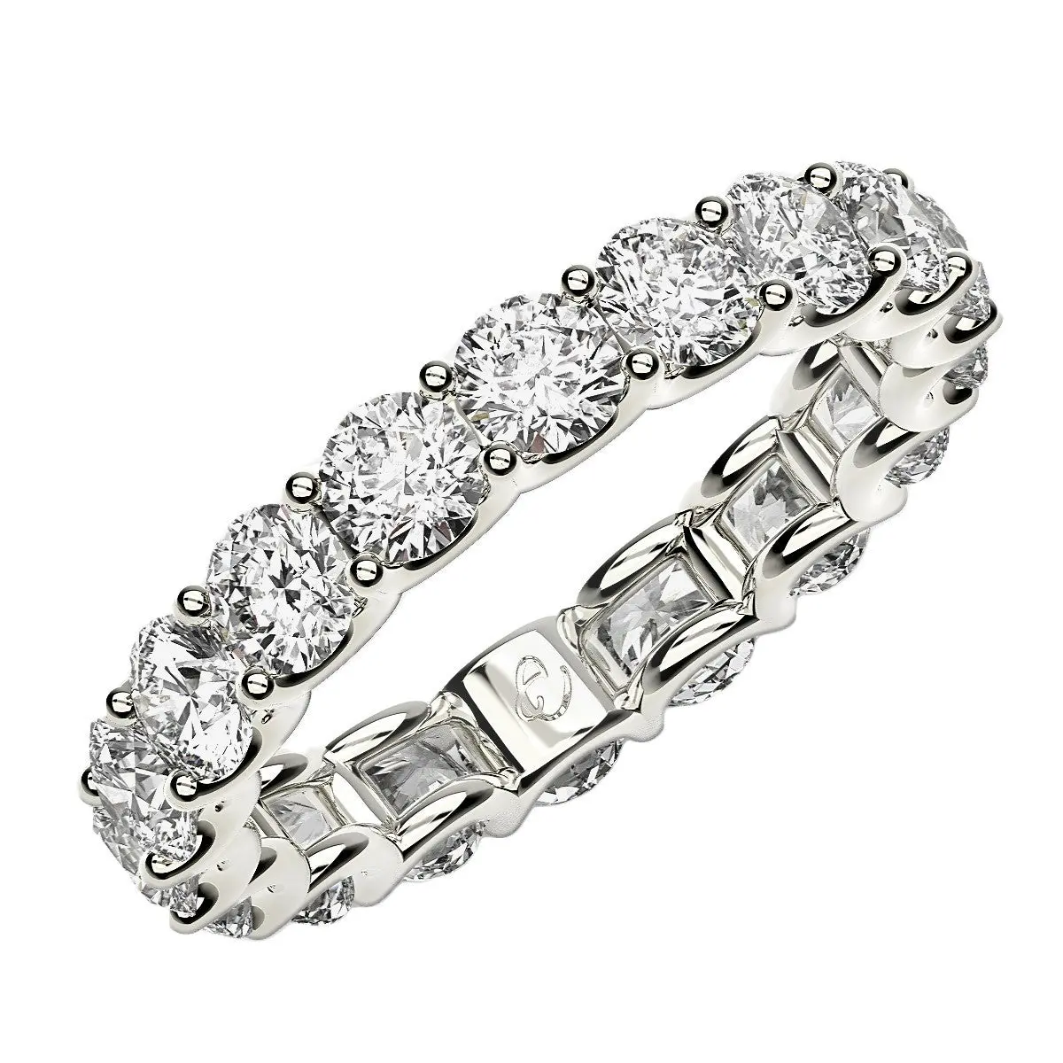Round Cut Lab Grown Diamond Eternity Ring In 14K White Gold (2 Cttw Fg/Vs2) 1