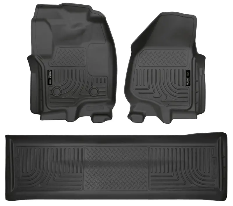 Husky Liners Weatherbeater Floor Liners For 2012.5–2016 Ford Super Duty Crew Cab – Black, Excludes Manual Transmission Models 2