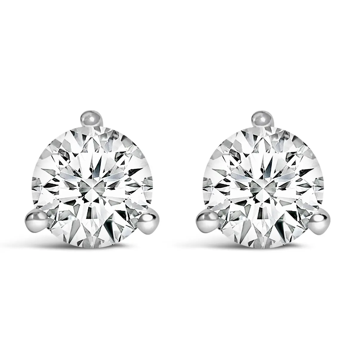 14K White Gold 2.0 Cttw 3-Prong Martini Set Brilliant Round-Cut Solitaire Lab Grown Diamond Screwback Stud Earrings (F-G Color, Vs1-Vs2 Clarity) 7