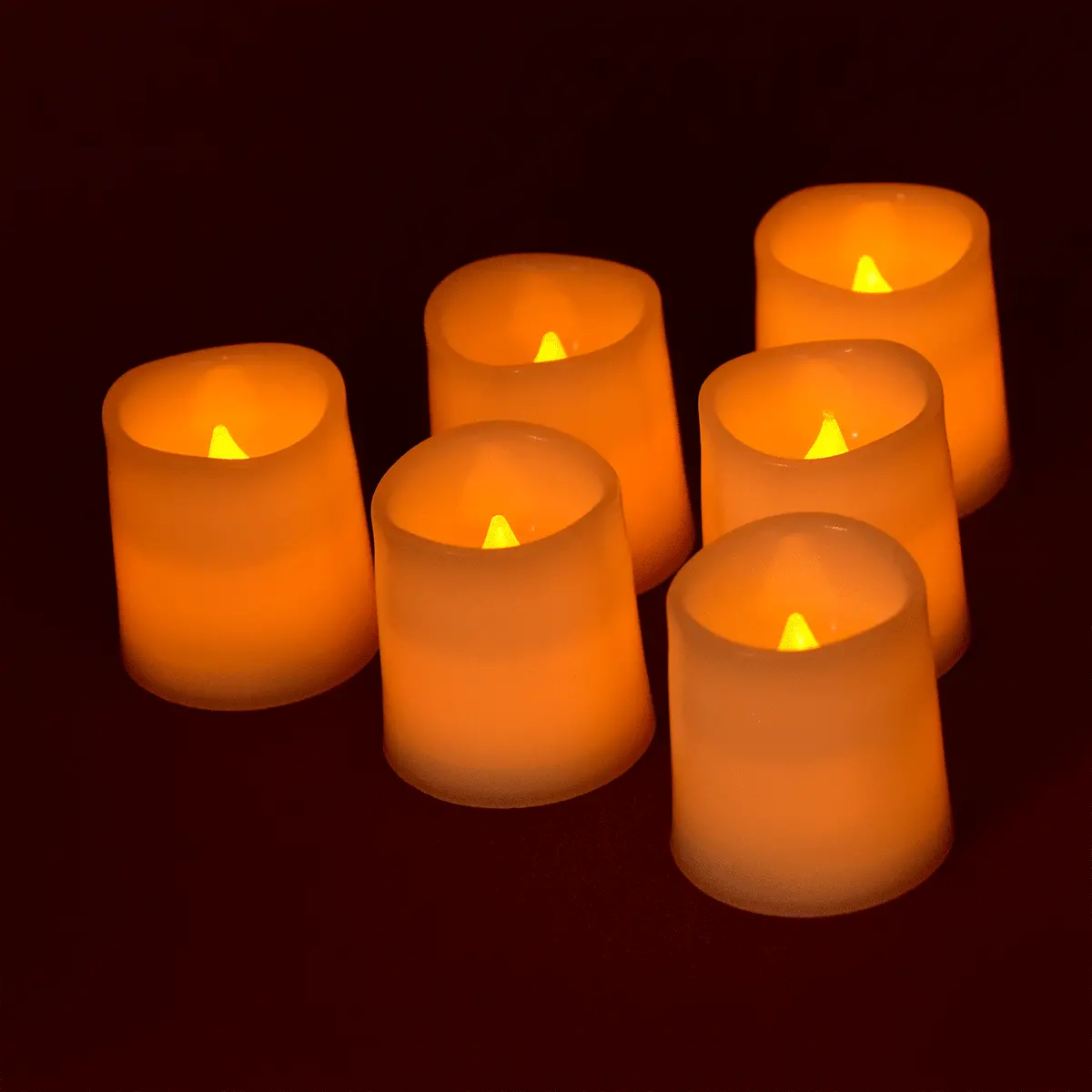 6-Pack Of Led Votive Tea Lights- White Base 1