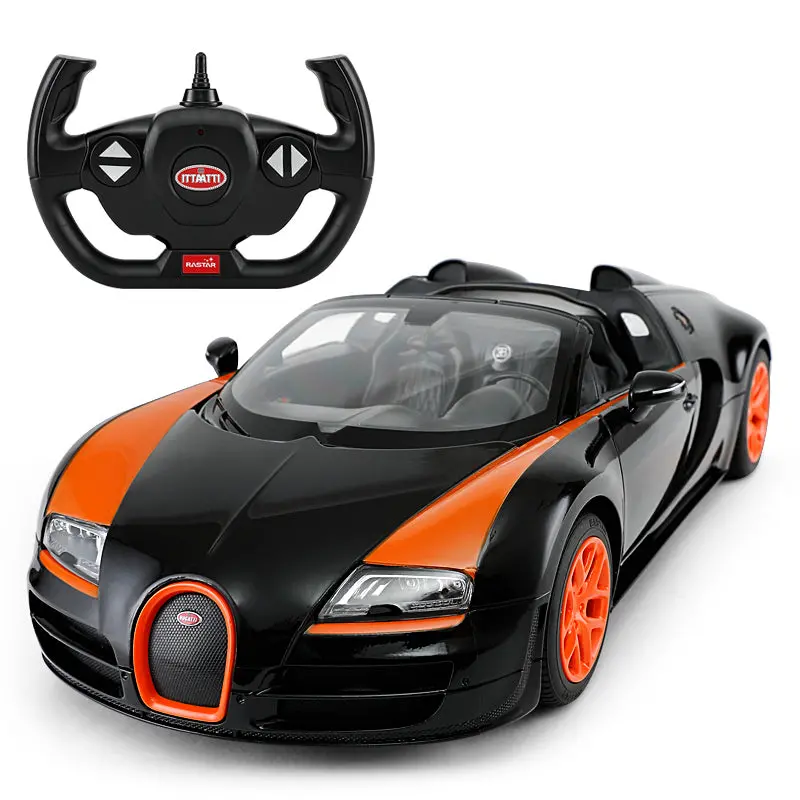 Bugatti Veyron 16.4 Grand Sport Vitesse Rc Car 1/14 Scale Licensed Remote Control Toy Car With Working Lights By Rastar 1