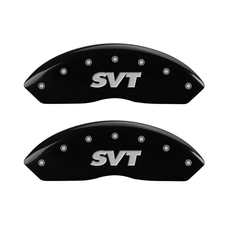 Mgp Engraved 4-Piston Caliper Covers – Front & Rear, Svt Black Finish With Silver Accent 1