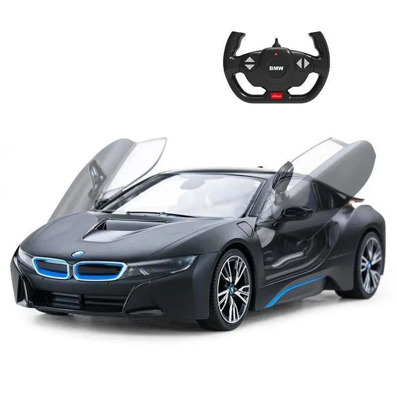 Bmw I8 Rc Car 1/14 Scale Licensed Remote Control Toy Car With Open Doors And Working Lights By Rastar 1