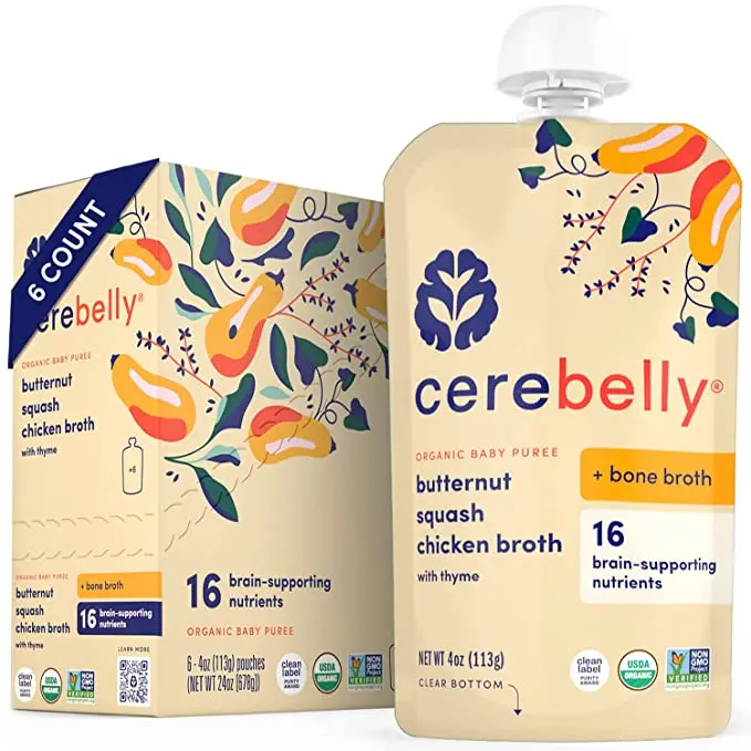 Cerebelly Puree Chicken Broth For Babies And Toddlers (Pack Of 6-4Oz) 1